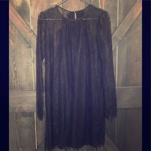 Black long sleeve lace dress